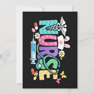 Invitación Enfermera de Pascua adorable Humor médico