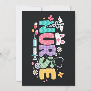 Invitación Enfermera de Pascua adorable Humor médico