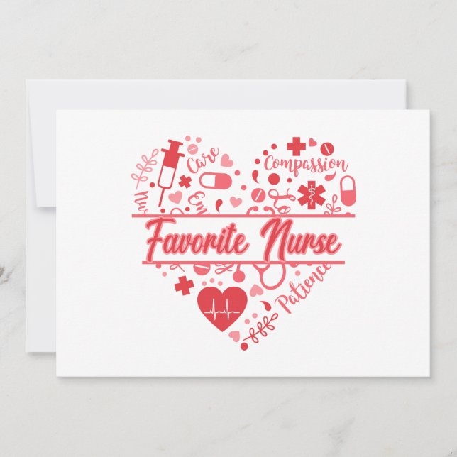 Invitación Enfermera favorita de Cupids (Anverso)