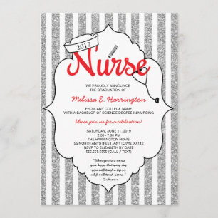 Invitación Enfermera, fiesta de enfermería, graduación RN RED