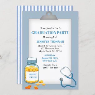 Invitación Enfermera/Graduación médica del Portapapeles