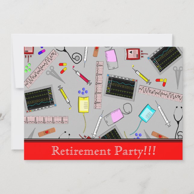 Invitación Enfermera o jubilación médica (Anverso)