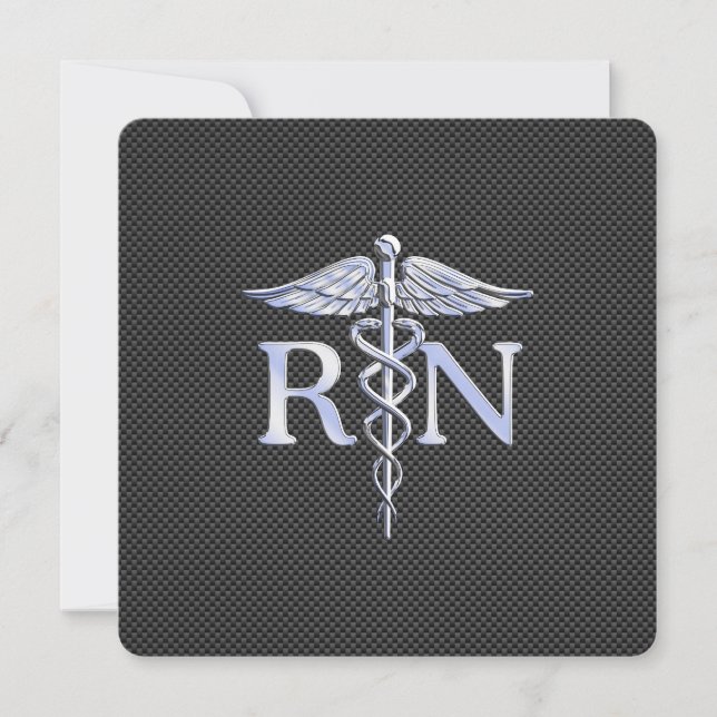 Invitación Enfermera Registrada RN Caduceo Serpientes (Anverso)