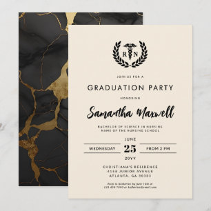 Invitación Enfermera RN BSN Partido de Graduación Escolar de 