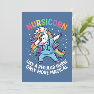 Invitación Enfermera Unicornio Energía Brillante y Mágica 