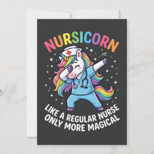 Invitación Enfermera Unicornio Energía Brillante y Mágica