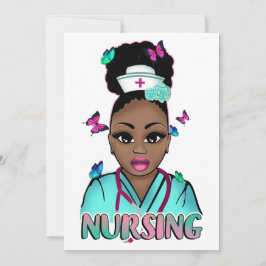 Invitación Enfermería de la mujer melanina de enfermeras de e