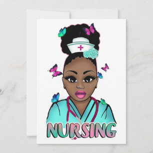 Invitación Enfermería de la mujer melanina de enfermeras de e