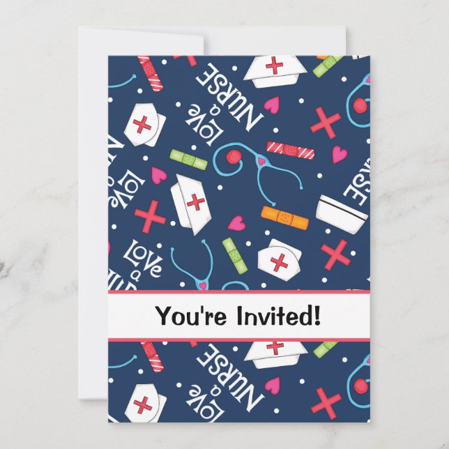 Invitación Enfermería Escuela de Graduación de la Marina Azul (Anverso)