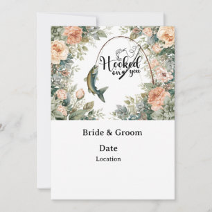 Invitación Engancharse a ti para pescar Fecha de boda salvar