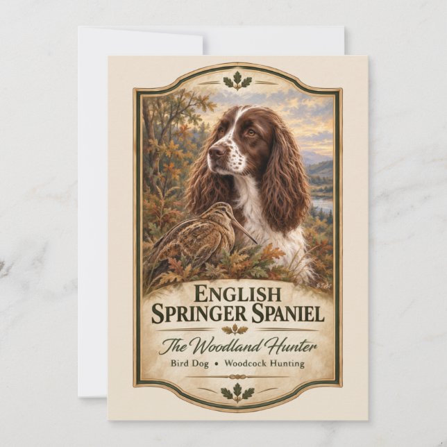 Invitación English Springer Spaniel  (Anverso)
