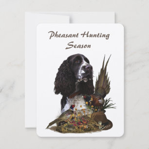 Invitación English Springer Spaniel con faisán