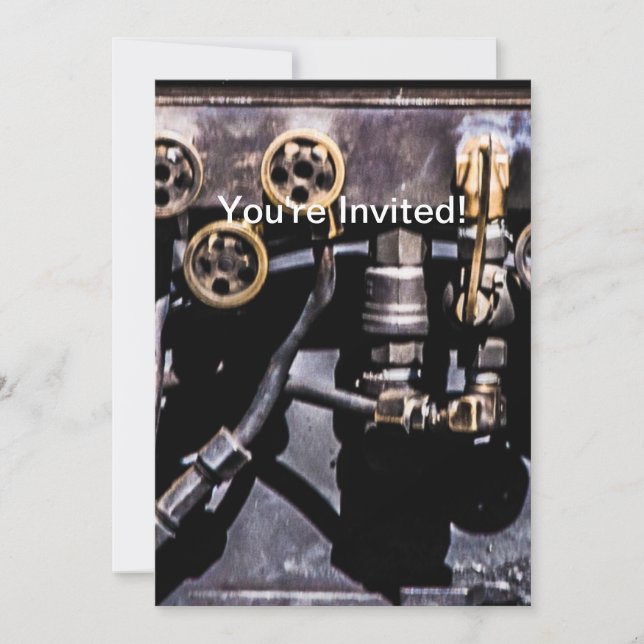 Invitación Engranajes y indicadores de Punk de vapor (Anverso)