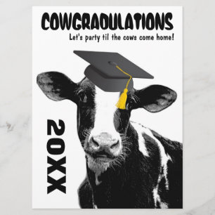 Invitación Enhorabuena divertida de la graduación de la vaca
