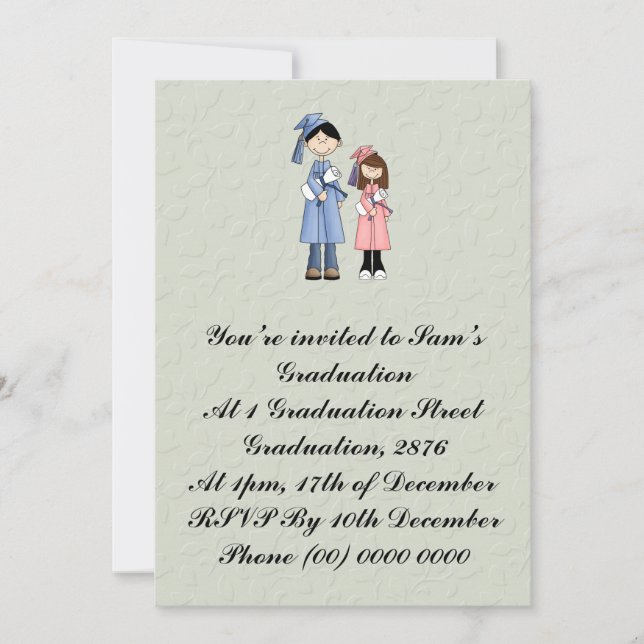 Invitación Enhorabuena en su graduación (Anverso)