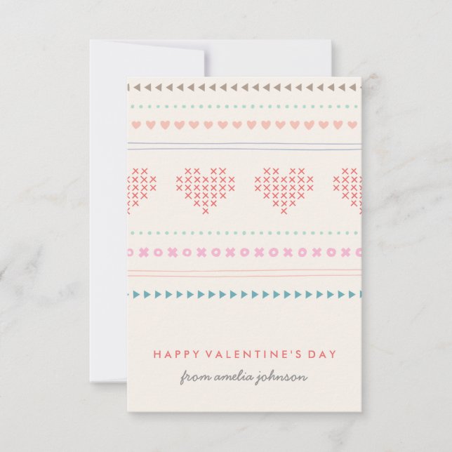Invitación Enhorabuena y besos en San Valentín - Marfil (Anverso)