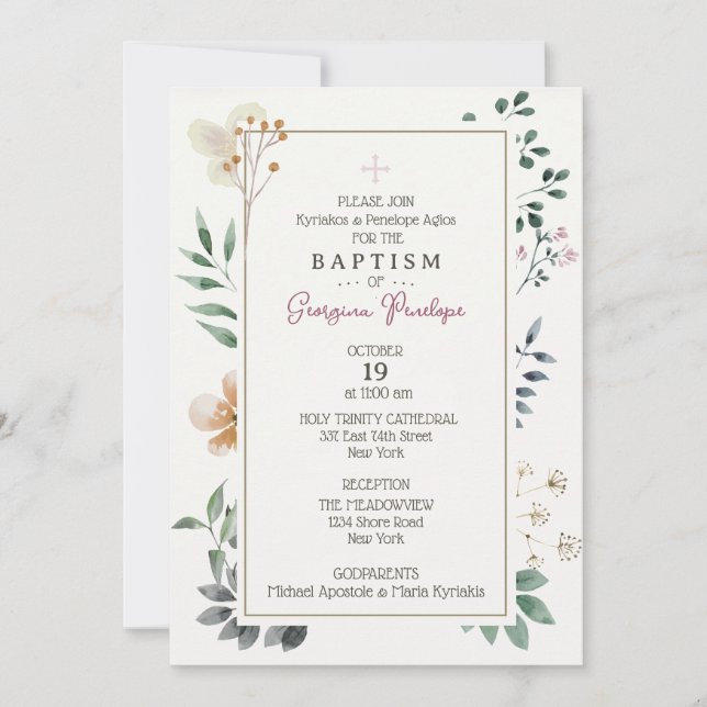 Invitación enmarcada de Georgina (Anverso)