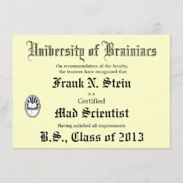 Invitación enojada del chiste del diploma del