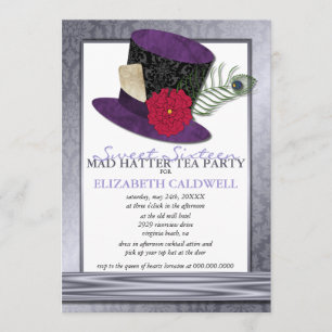 Invitación enojada del dulce 16 del sombrerero