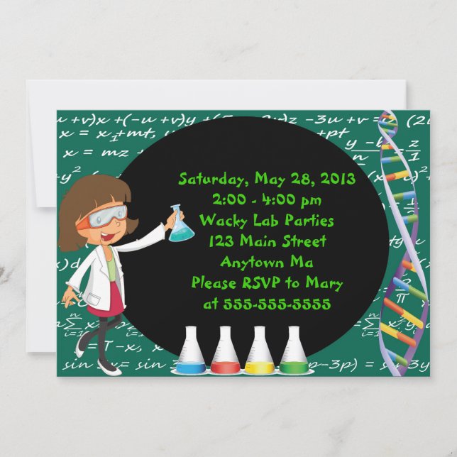 Invitación enojada del fiesta del científico del (Anverso)