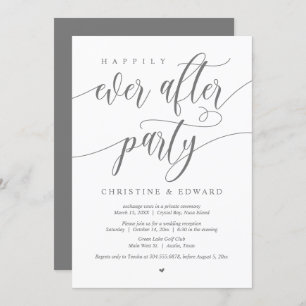 Invitación Enojo, Feliz De Nunca Después De Fiesta, Gray Invi