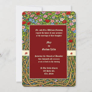 Invitación Enredaderas Florales Retro Era Victoriana Artes y