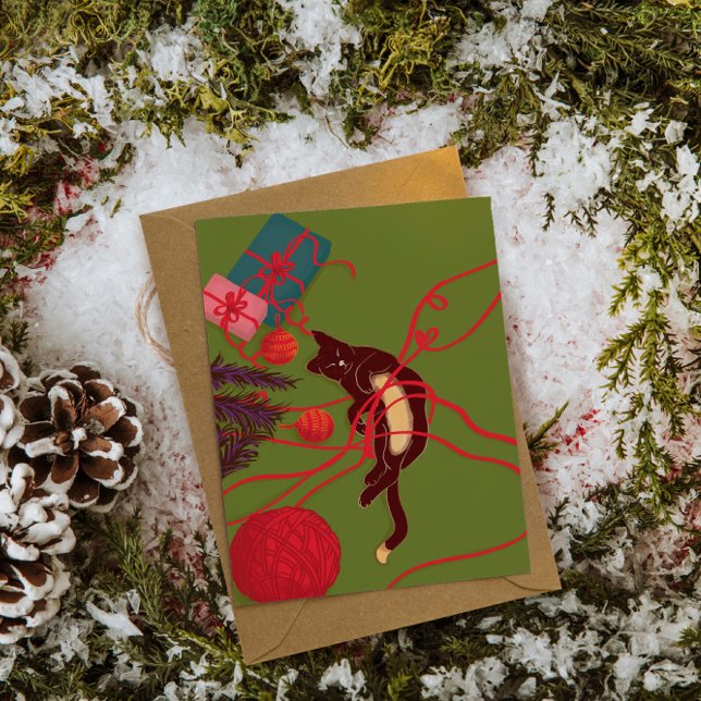 Invitación Enredo de gato de Navidad – Diversión festiva de g (Subido por el creador)