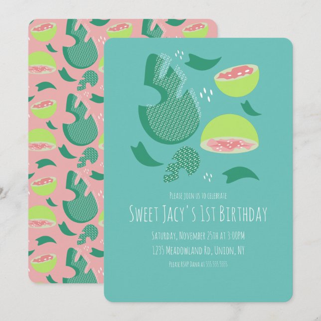 Invitación Ensalada De Frutas Dulces De Guayaba Cumpleaños Li (Anverso / Reverso)