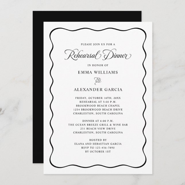 Invitación ensayo boda (Anverso / Reverso)