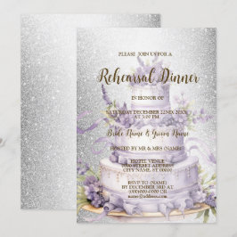 Invitación Ensayo boda Cake Lavender Floral