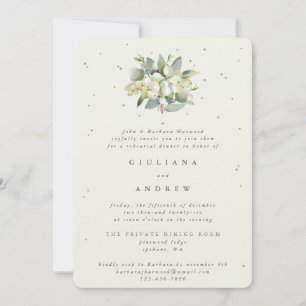 Invitación Ensayo Boda Cream Snowberry+Eucalyptus