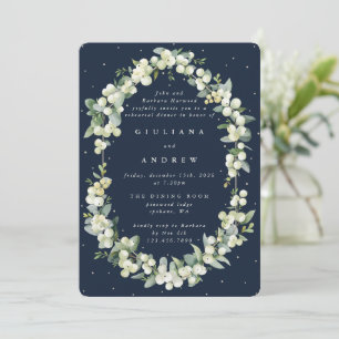 Invitación Ensayo Boda de la Marina Oscura Snowberry+Eucalypt