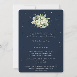 Invitación Ensayo Boda de la Marina Oscura Snowberry+Eucalypt