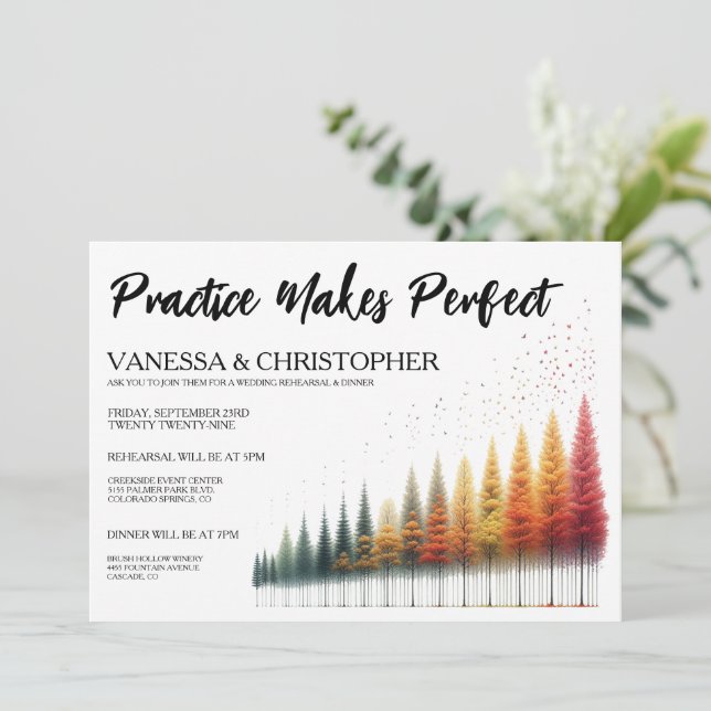 Invitación Ensayo Boda de otoño (Anverso de pie)