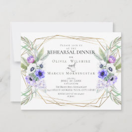 Invitación Ensayo boda | Floral violeta anémona