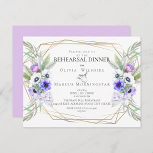 Invitación Ensayo boda Floral violeta anémona