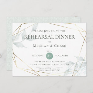 Invitación Ensayo boda   Jade verde gris botánico
