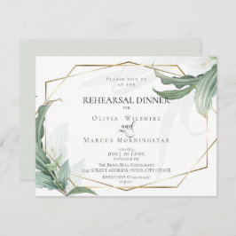 Invitación Ensayo boda | Modernas hojas tropicales elegantes
