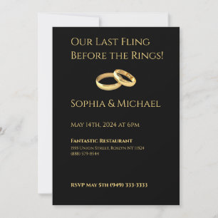 Invitación Ensayo boda-Negro y Oro-