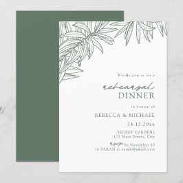 Invitación Ensayo Botánico Simple Forest Green Cena