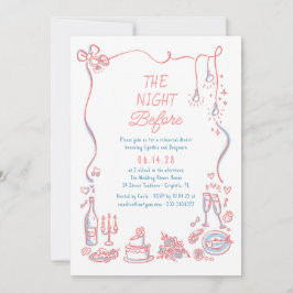 Invitación Ensayo caprichoso y caprichoso de mano Cena