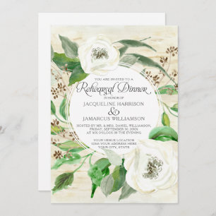 Invitación Ensayo Cena BOHO Eucalipto Semillas Wood Wreath