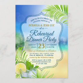 Invitación Ensayo Cena Fiesta Boda Mojito Palm