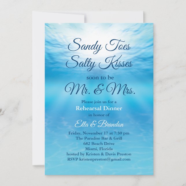 Invitación Ensayo de besos salados de sandía subacuática (Anverso)
