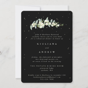 Invitación Ensayo de Boda Black Snowberry+Eucalyptus
