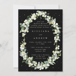 Invitación Ensayo de Boda Black Snowberry+Eucalyptus