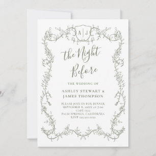 Invitación Ensayo de Boda Botánico, la Noche Antes