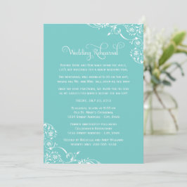 Invitación Ensayo de Boda con Aqua Flourish