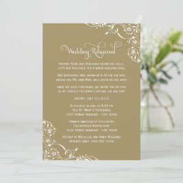 Invitación Ensayo de Boda con Florecimiento Dorado