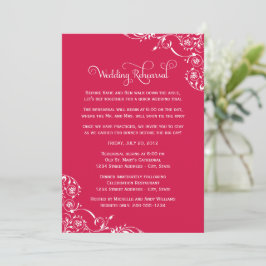 Invitación Ensayo de Boda con Florecimiento Fucsia